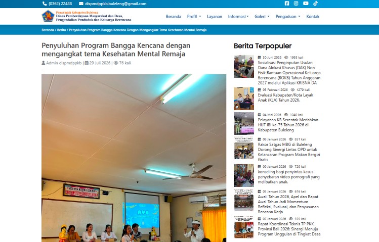 Penyuluhan Program Bangga Kencana Angkat Tema Kesehatan Mental Remaja di Tingkat Daerah
